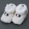 Baby Moo Papa's Angel Velcro Warm Furry Booties - Cream