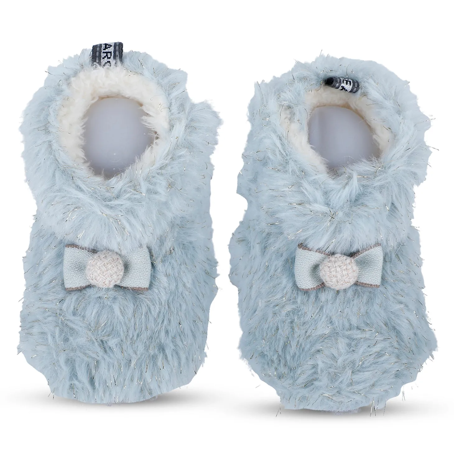 Baby Moo Papa's Angel Velcro Warm Furry Booties - Blue