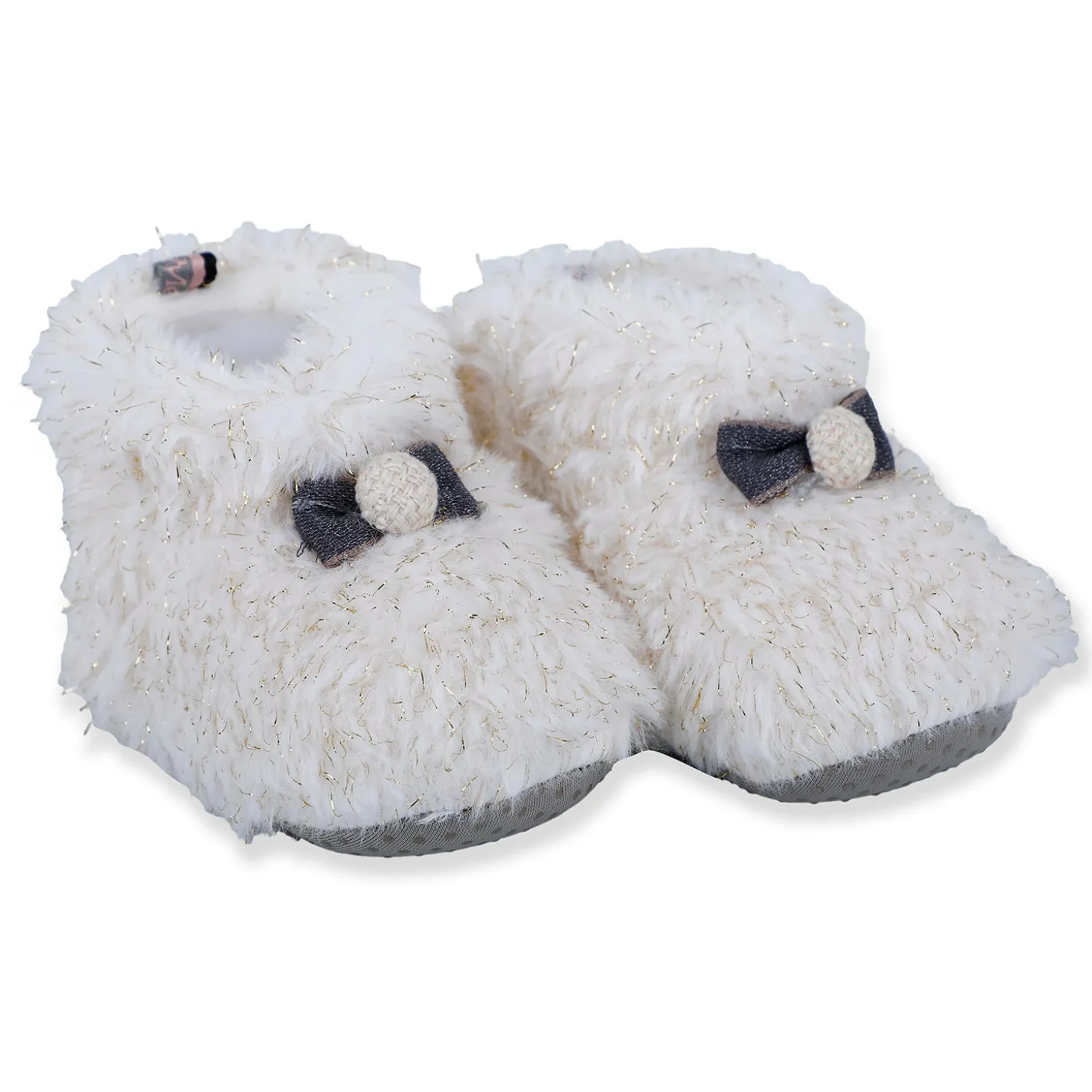 Baby Moo Papa's Angel Velcro Warm Furry Booties - Cream