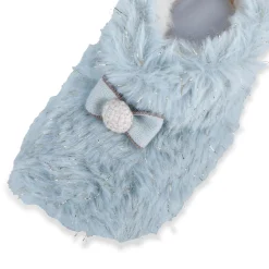 Baby Moo Papa's Angel Velcro Warm Furry Booties - Blue