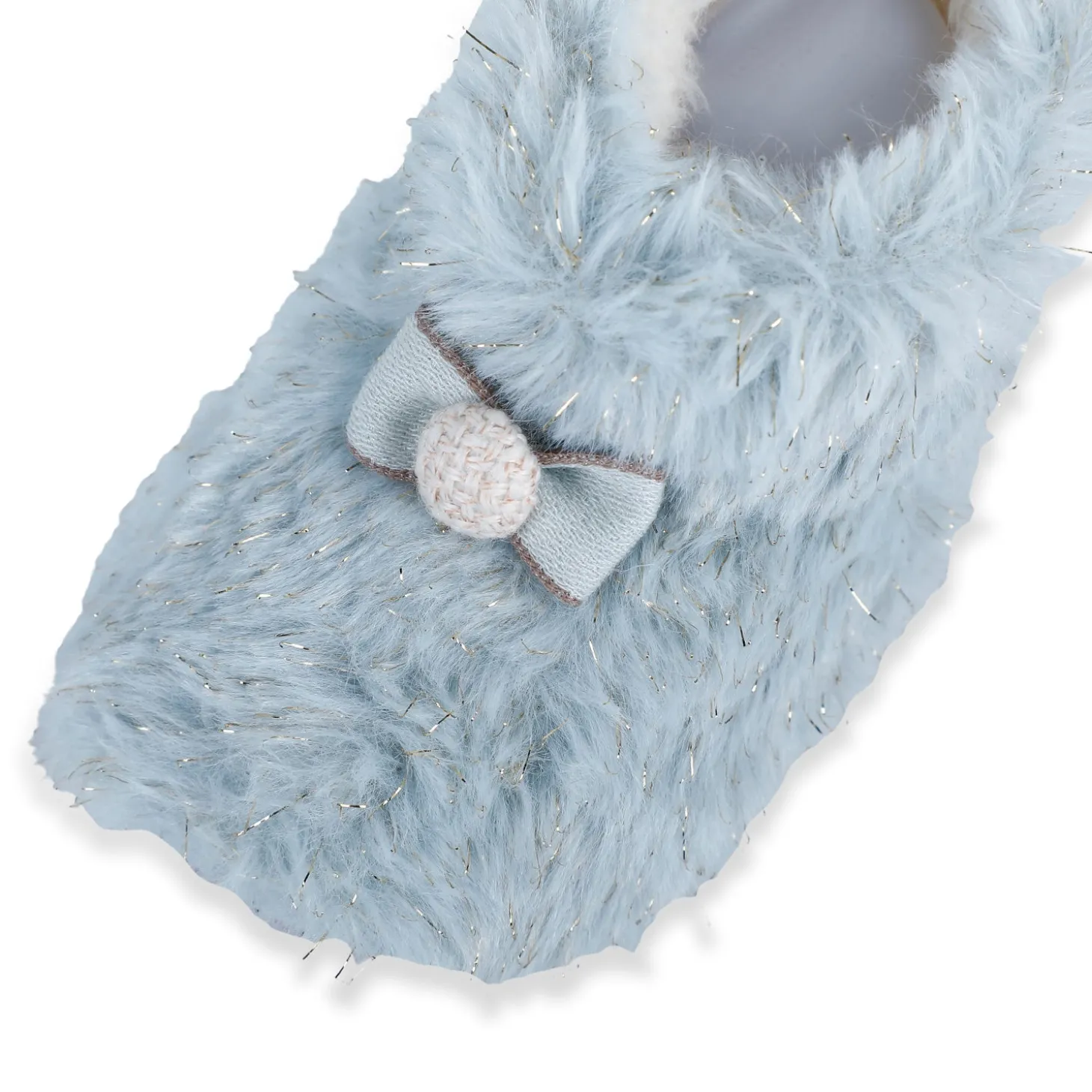 Baby Moo Papa's Angel Velcro Warm Furry Booties - Blue