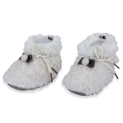 Baby Moo Papa's Angel Velcro Warm Furry Booties - Cream