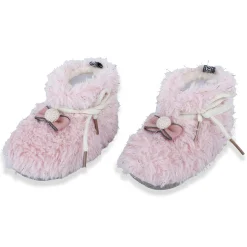 Baby Moo Papa's Angel Velcro Warm Furry Booties - Pink