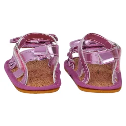 Baby Moo Partywear Patent Leather Bow Velcro Strap Anti-Skid Sandals - Purple, Metallic