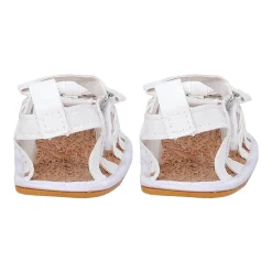 Baby Moo Partywear Patent Leather Bow Velcro Strap Anti-Skid Sandals - White