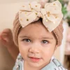 Baby Moo Partywear Sequence Bow 2 Pack Turban Caps - Brown And Navy Blue