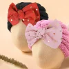 Baby Moo Partywear Sequence Bow 2 Pack Turban Caps - Black And Pink