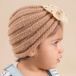 Baby Moo Partywear Sequence Bow 2 Pack Turban Caps - Brown And Navy Blue