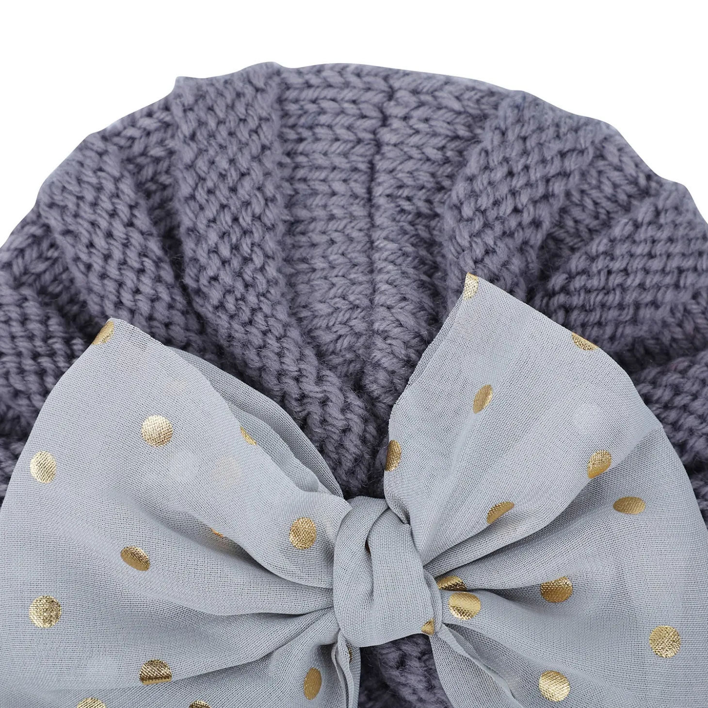 Baby Moo Partywear Sequence Bow 2 Pack Turban Caps - Red And Grey