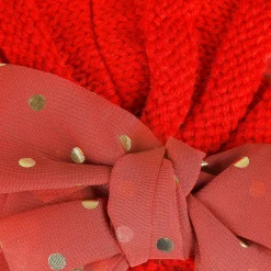 Baby Moo Partywear Sequence Bow 2 Pack Turban Caps - Red And Grey