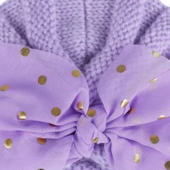 Baby Moo Partywear Sequence Bow 2 Pack Turban Caps - Lilac And White