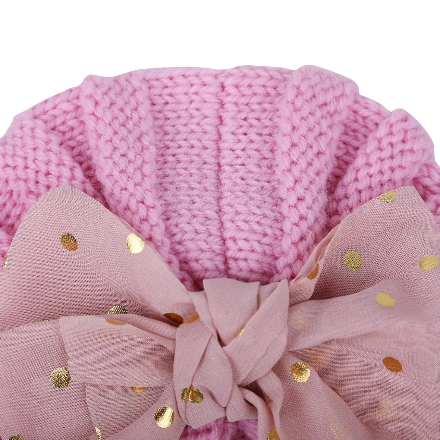 Baby Moo Partywear Sequence Bow 2 Pack Turban Caps - Black And Pink
