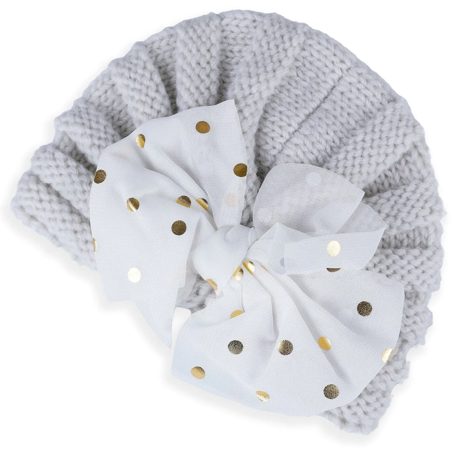 Baby Moo Partywear Sequence Bow 2 Pack Turban Caps - Lilac And White