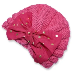 Baby Moo Partywear Sequence Bow 2 Pack Turban Caps - Pink And Blue