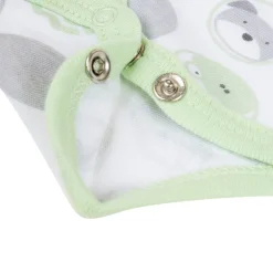 Baby Moo Peek A Boo Gift Set 5 Piece With Bodysuits, Pyjama, Bib And Socks - Green, Grey