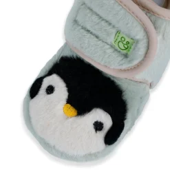 Baby Moo Penguin Warm Veclro Strap Fur Booties - Green