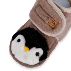 Baby Moo Penguin Warm Veclro Strap Fur Booties - Brown