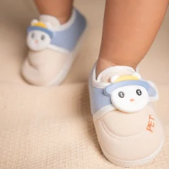 Baby Moo Persian Kitty Soft Sole Anti-Slip Booties - Blue