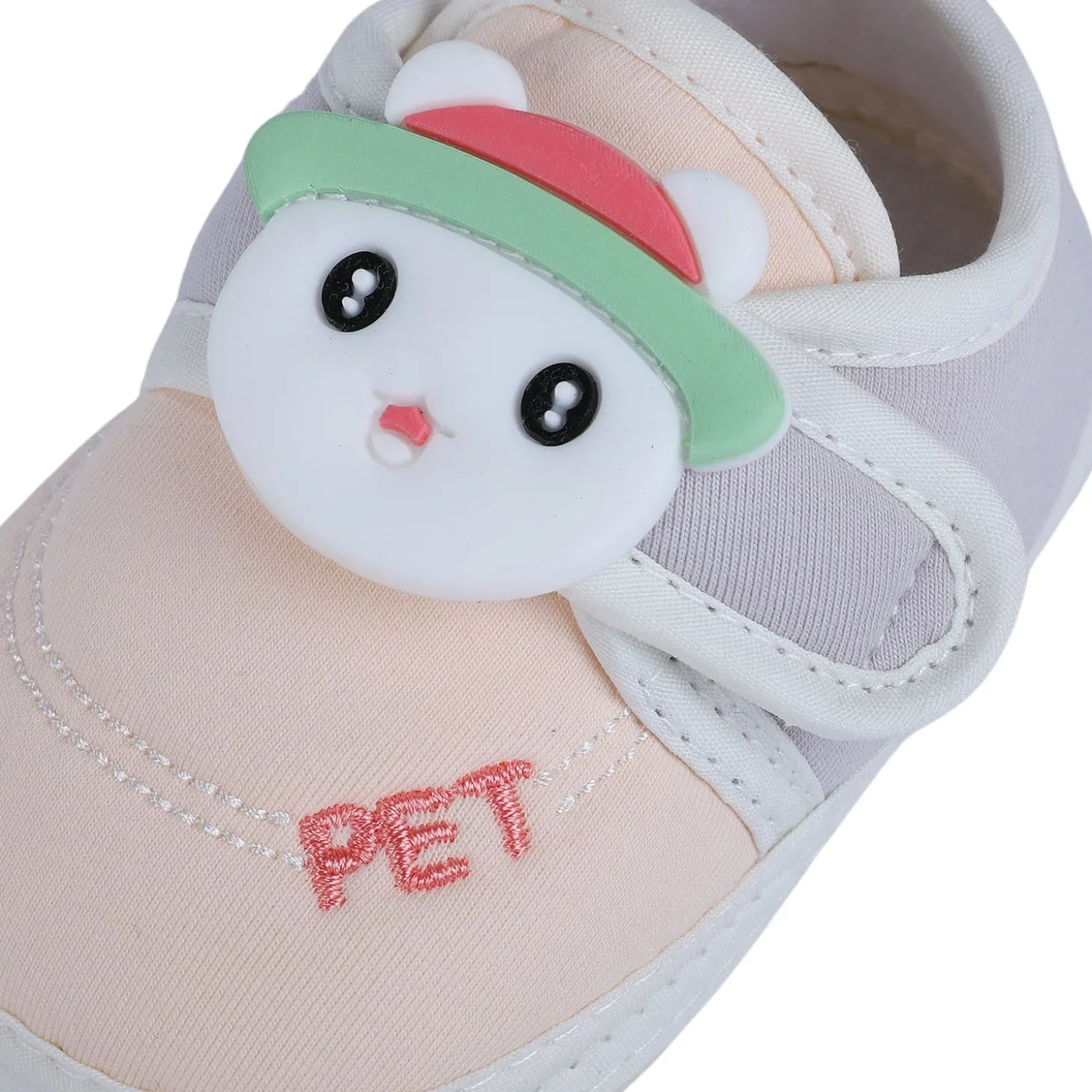 Baby Moo Persian Kitty Soft Sole Anti-Slip Booties - Peach