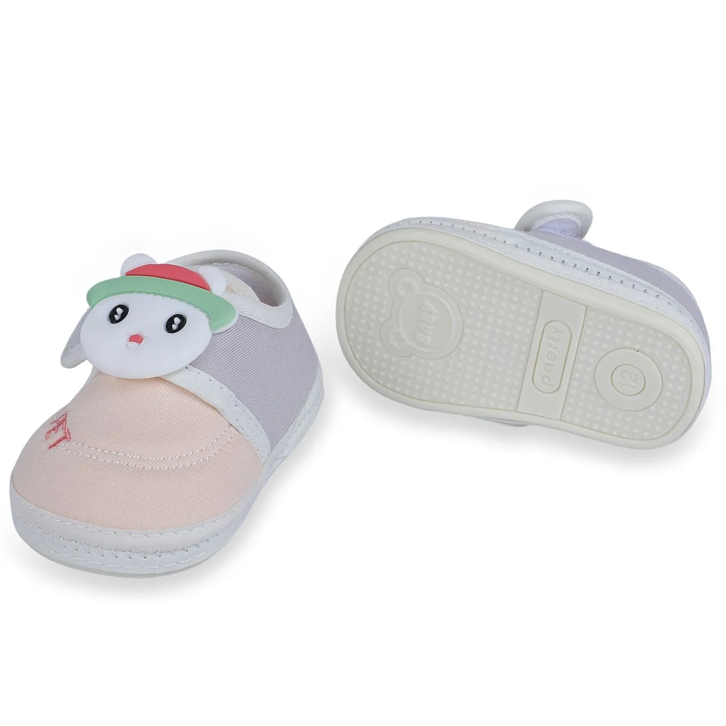 Baby Moo Persian Kitty Soft Sole Anti-Slip Booties - Peach