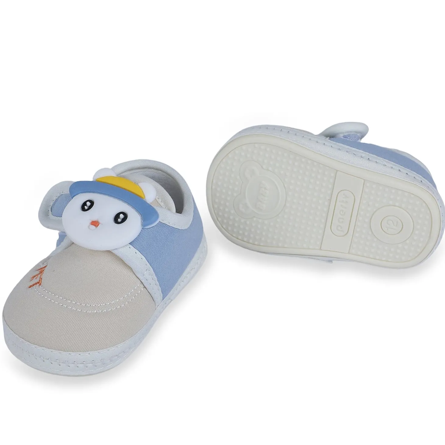 Baby Moo Persian Kitty Soft Sole Anti-Slip Booties - Blue