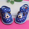 Baby Moo Pilot Dog Applique Polka Dot Printed Velcro Strap Anti-Skid Chu Chu Sound Sandals - Blue