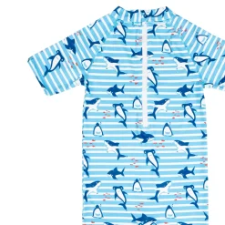 Baby Moo Playing Dolphin Beach Bodysuit One-Piece Swimsuit Pool Swimming Costume - Blue