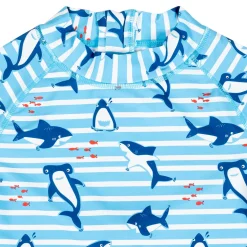 Baby Moo Playing Dolphin Beach Bodysuit One-Piece Swimsuit Pool Swimming Costume - Blue