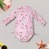Baby Moo Playing Unicorn Beach Bodysuit One-Piece Swimsuit Pool Swimming Costume - Pink
