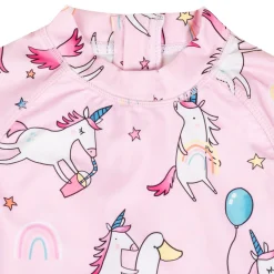 Baby Moo Playing Unicorn Beach Bodysuit One-Piece Swimsuit Pool Swimming Costume - Pink