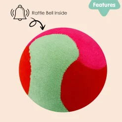 Baby Moo Playtime Fun Infant And Toddler Soft Plush Fabric Rattle Ball - Multicolor
