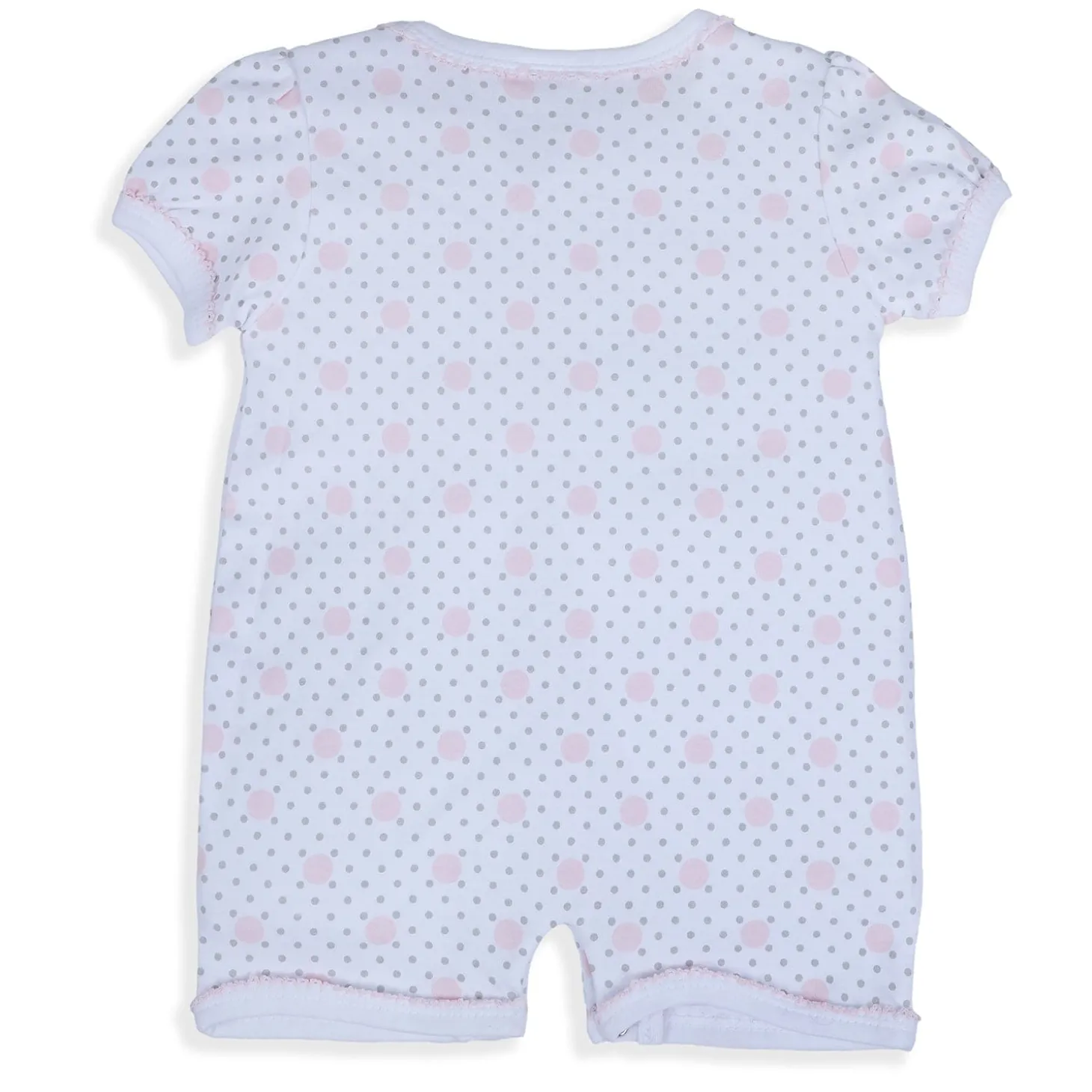 Baby Moo Pocket Teddy Embroidered Half Sleeve Short Romper - White