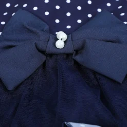 Baby Moo Polka Dot With Pearl And Bow Detail Frilly Layered Party Dress - Black