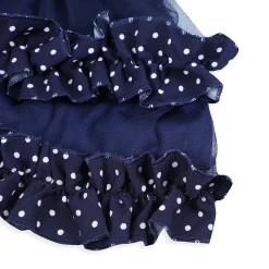 Baby Moo Polka Dot With Pearl And Bow Detail Frilly Layered Party Dress - Black