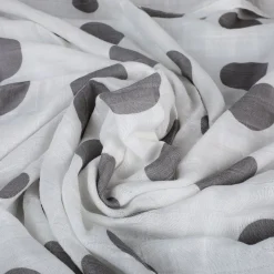 Baby Moo Polka Dots Soft Wrapper Muslin Swaddle - Grey