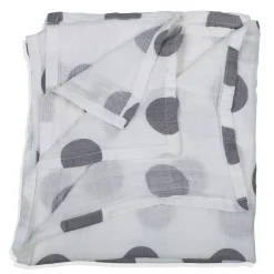 Baby Moo Polka Dots Soft Wrapper Muslin Swaddle - Grey