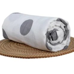 Baby Moo Polka Dots Soft Wrapper Muslin Swaddle - Grey