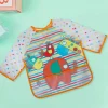 Baby Moo Polka Dots with Animals Long Sleeves Waterproof Wear Me Bib - Orange