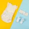 Baby Moo Polka Dotted Gift Set 3 Piece With Bodysuit, Socks And Headband - Peach