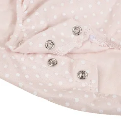 Baby Moo Polka Dotted Gift Set 3 Piece With Bodysuit, Socks And Headband - Peach