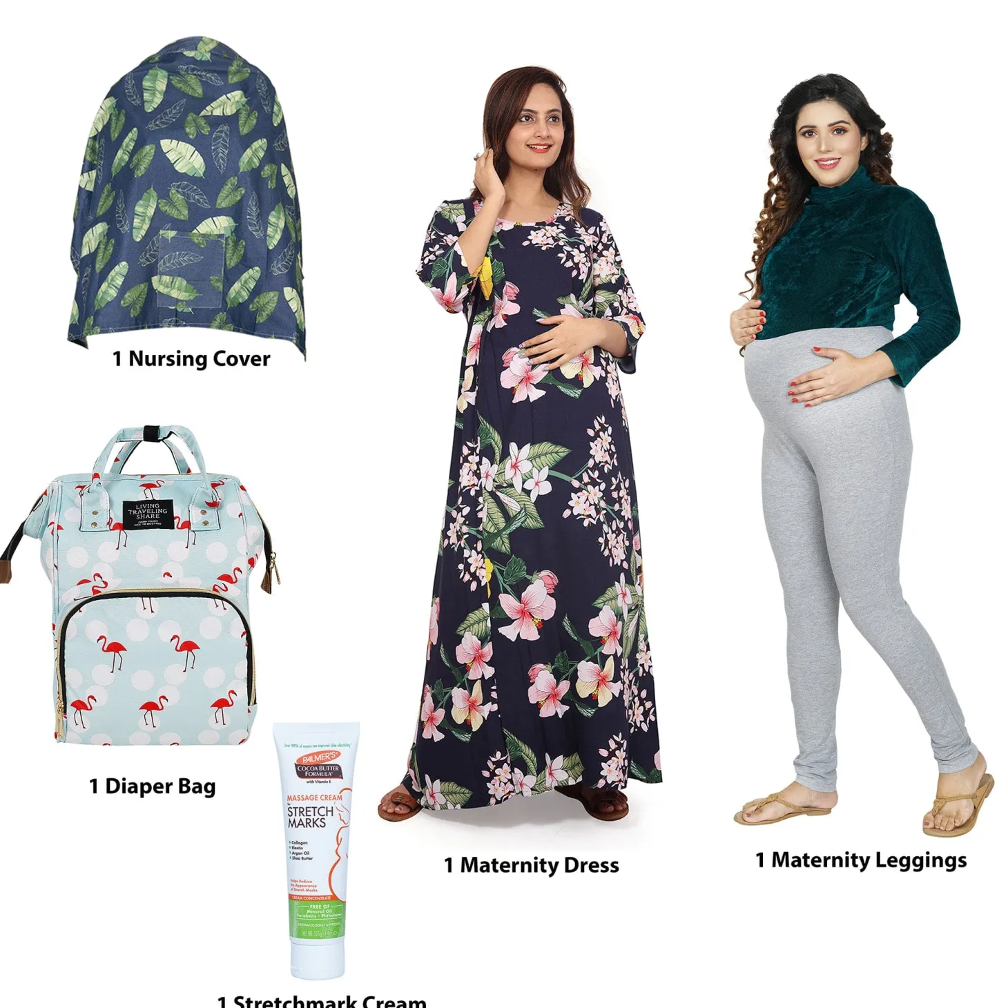 Baby Moo Pregnancy And Maternity Essentials 5 Pcs Baby Shower Gift Hamper For Mom - Blue
