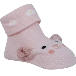 Baby Moo Puppy 3D Anti-Skid Socks Booties Pack of 3 - Pink