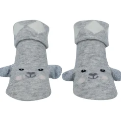 Baby Moo Puppy 3D Anti-Skid Socks Booties Pack of 3 - Grey