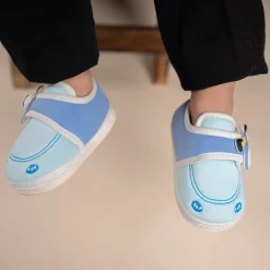 Baby Moo Puppy Face Soft Sole Anti-Slip Booties - Blue