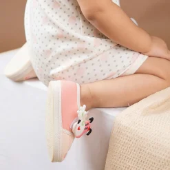 Baby Moo Puppy Face Soft Sole Anti-Slip Booties - Pink