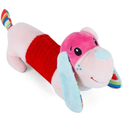 Baby Moo Puppy Quack Sound Plush Stuffed Toy Handheld Rattle - Pink