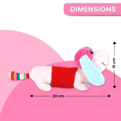 Baby Moo Puppy Quack Sound Plush Stuffed Toy Handheld Rattle - Pink