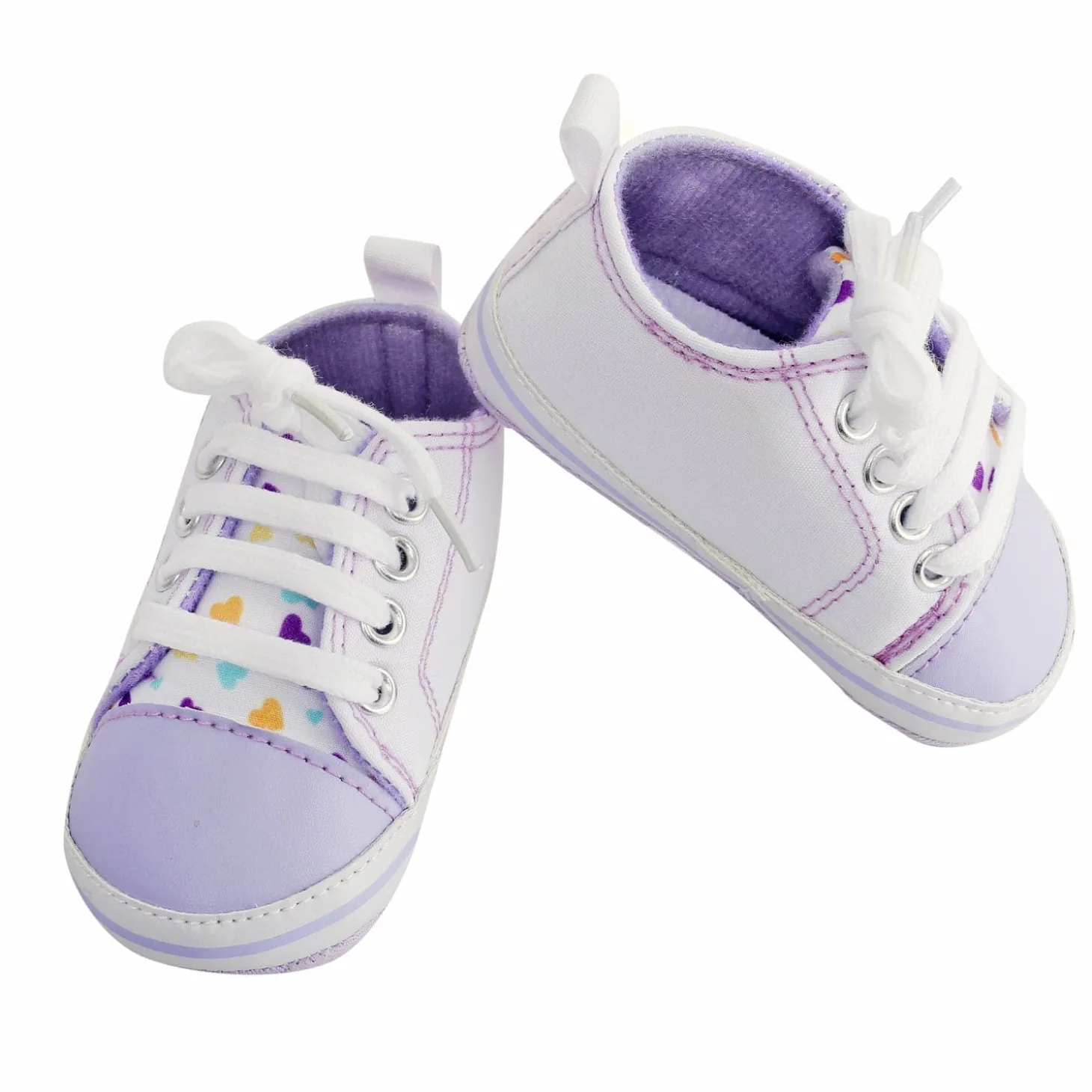Baby Moo Purple Hearts Sneakers