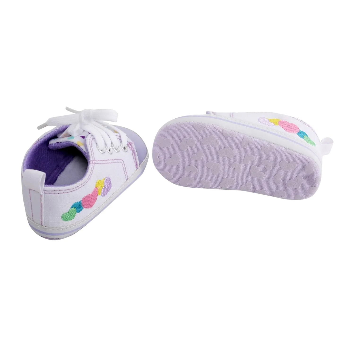 Baby Moo Purple Hearts Sneakers