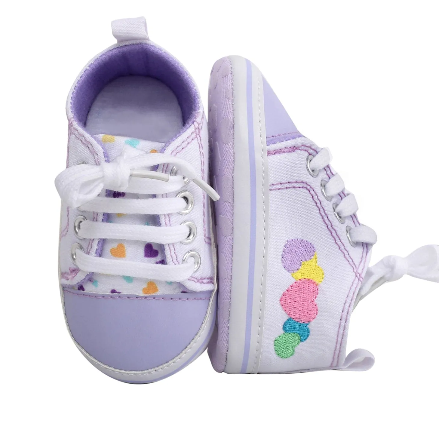 Baby Moo Purple Hearts Sneakers
